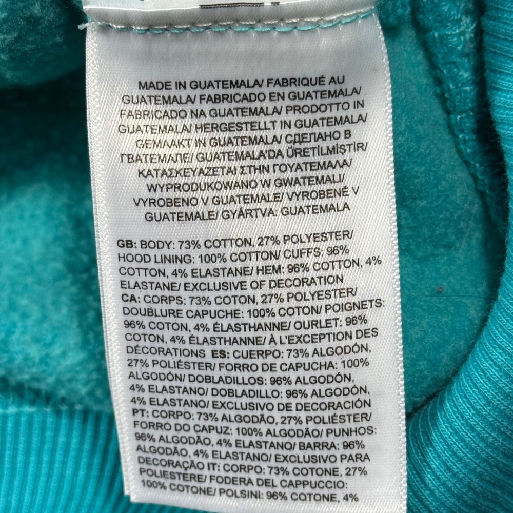 The North Face Mens Half Dome Pullover Hoodie Teal Blue Big Logo Sweatshirt M - Picture 5 of 8